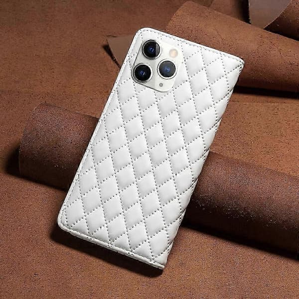 Case for iPhone 11 Pro PU Leather Magnetic Closure Flip Folio Protective Case Holder (White)