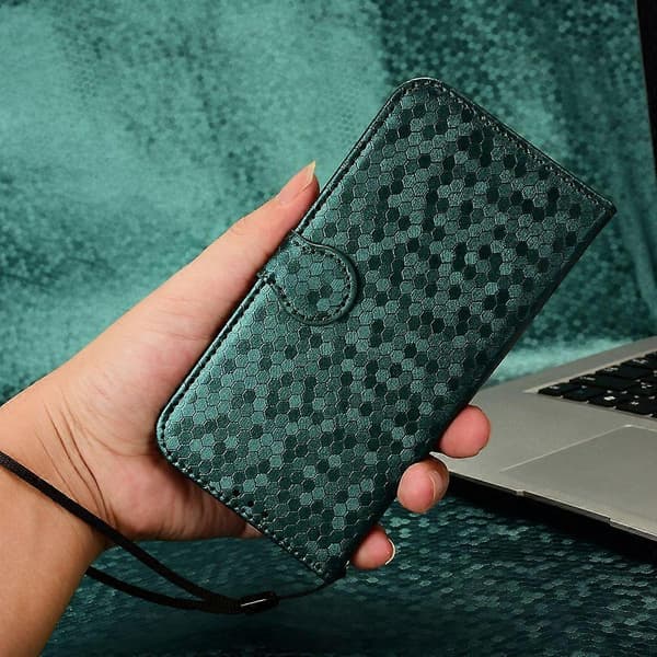 Wallet Case with Dot Pattern for OnePlus Nord 5 5G, PU Leather Phone Case with Wrist Strap (Green)