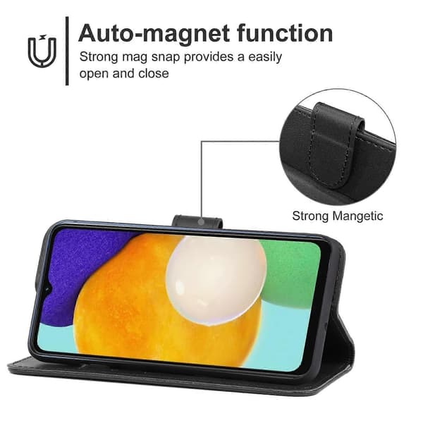 Læderetui til Samsung Galaxy A13 5G / A04s (Sort)