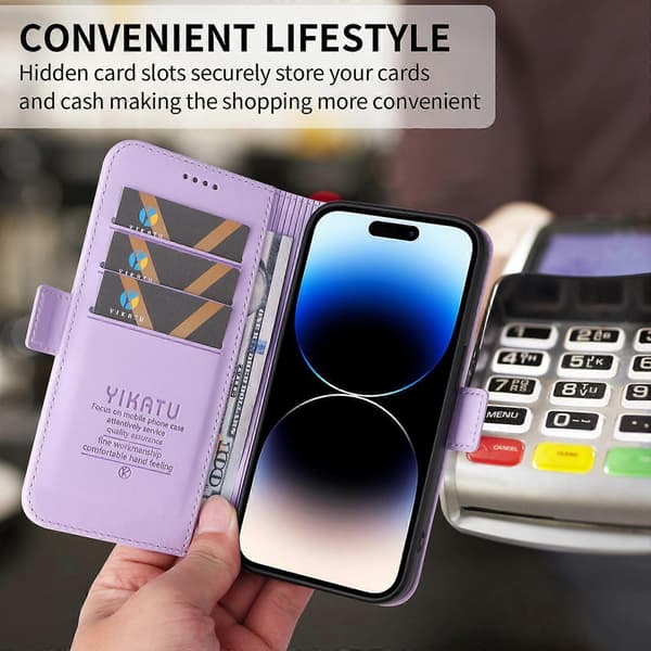 Leather Wallet Case with Stand for Samsung Galaxy A36 5G (Light Purple)