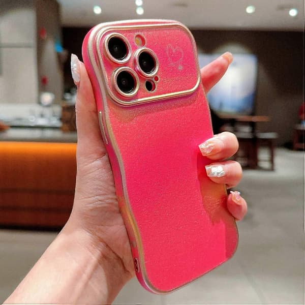 Case for iPhone 15 Pro Max, Curly Heart Shaped TPU Phone Case, Shimmering Gradient (Style F)