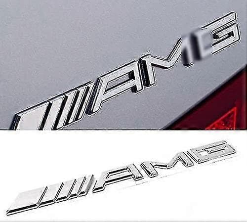 2024 3D AMG Emblem ABS Bakluke Logo Badge Dekor Gave Dekal (krom), sølv