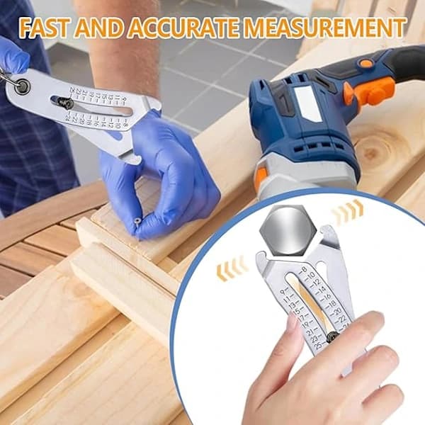 Portable Precision Thread Size Checker Keychain, Accurate Bolt Size Finder Keychains, Thread Size Verification Tool for Quick
