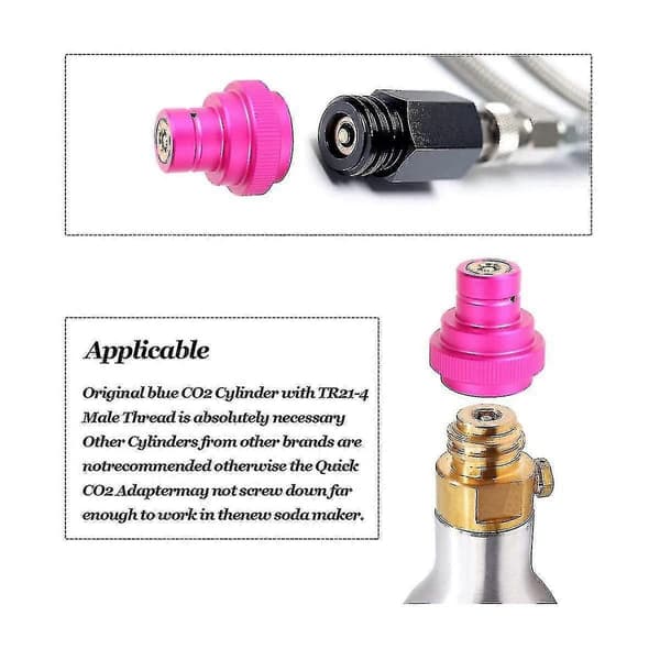 Co2 Quick Adapter Til Duo-quick Connect Qc, Art Og Terra, Erstatning For Co2 Cylinder Tr21-4 Han