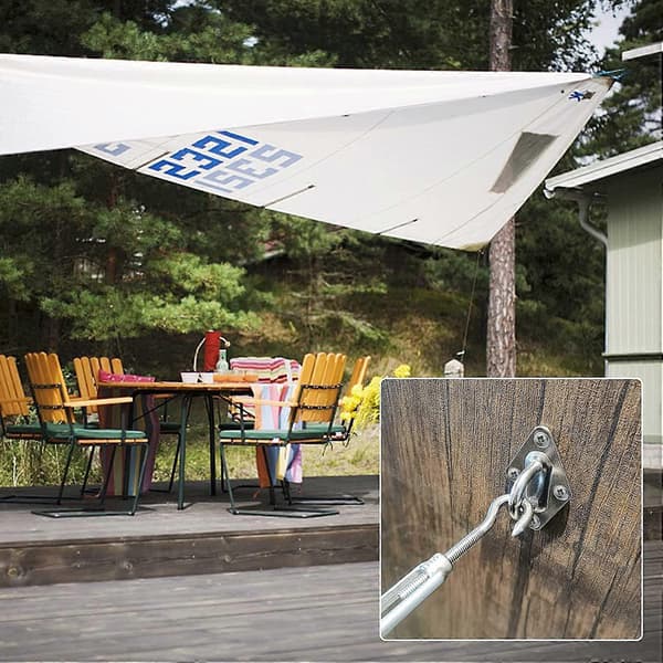 Solsegel hårdvarukit 6 tum för installation av triangulära rektangulära solsegel, 304 rostfritt stål 80 delar