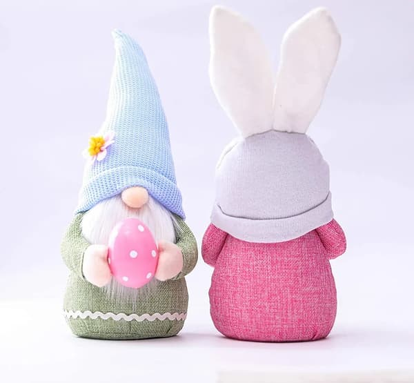 Easter Decorations Gnomes, Easter Bunny Dolls Handmade Easter for Kids Home Party Decoration, Easter Gnome Plush Doll Decorations (2 pcs)