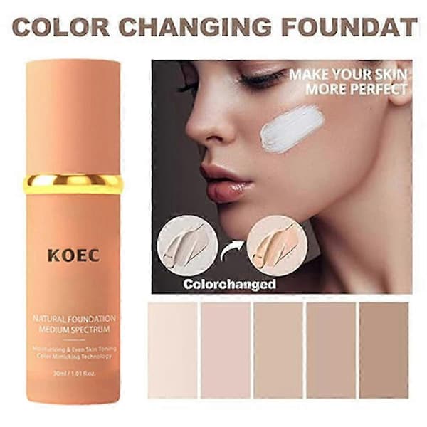 4-in-1 Biomimic Foundation Natural, Medium Spectrum Colour Changing Foundation Full Coverage & Long-Lasting