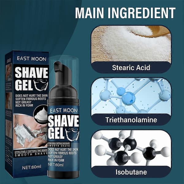 Shaving Foam for Men, Gentle Refreshing Cleansing A