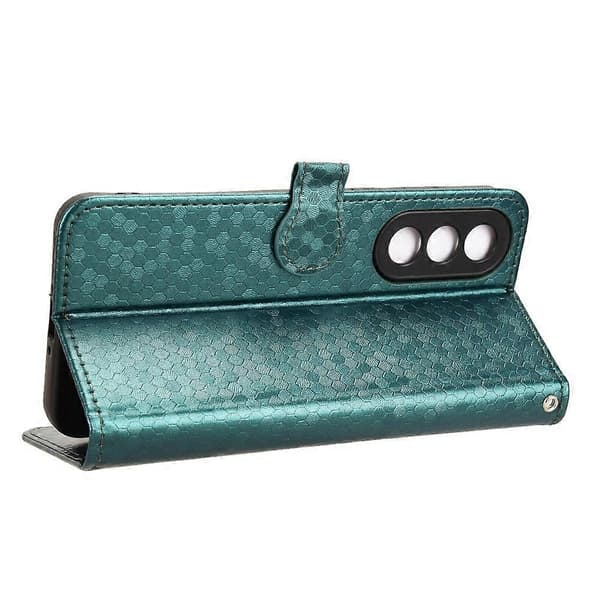 Wallet Case with Dot Pattern for OnePlus Nord 5 5G, PU Leather Phone Case with Wrist Strap (Green)