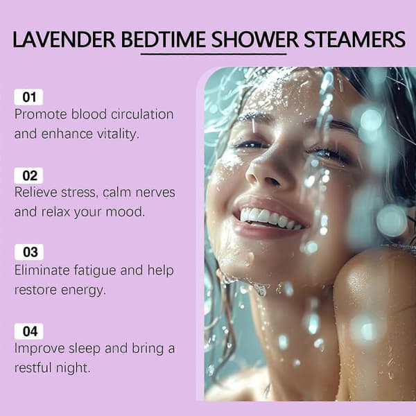 Lavender Shower Aromatherapy Tablets, Gentle Cleansing, Relaxing, Moisturizing, Stress Relief, 210g