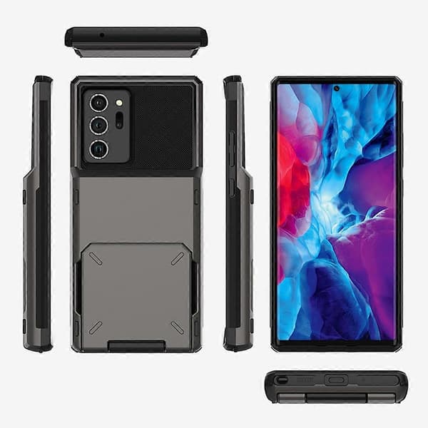 For Samsung Galaxy Note20 Scratch-Resistant Shockproof Heavy Duty Rugged Protective Case with Card Slot