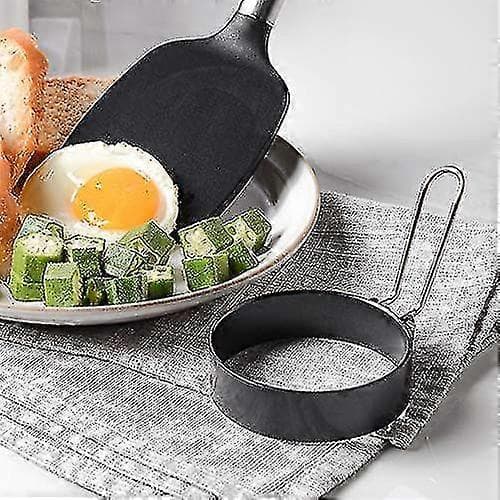 Äggringar - Non-stick 4-pack stekta äggringar, non-stick äggringar, stekta äggringar i rostfritt stål, vikbart handtag i rostfritt stål