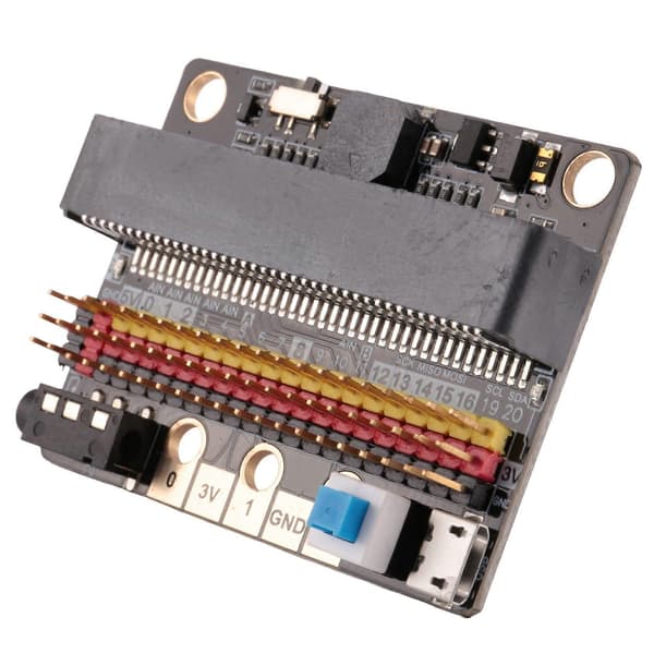 Micro-Bit udvidelseskort IOBIT V2.0 Breakout Adapter Shield med summer til børns Python grafikprogrammering black