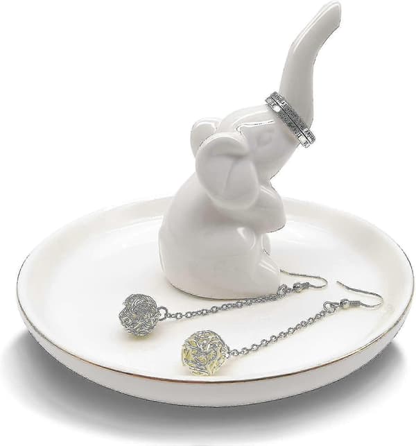 Elefant smykkeholder keramisk bakke