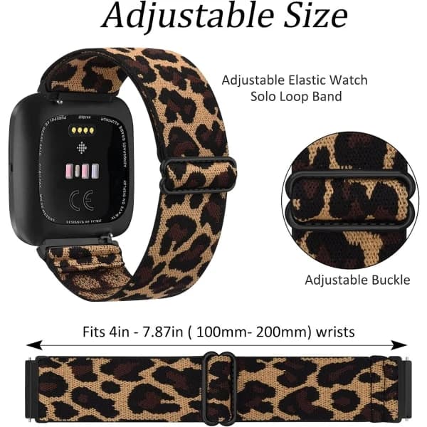 2-pack remmar kompatibla med Fitbit Versa 1/2 - Snygg elastisk ersättnings