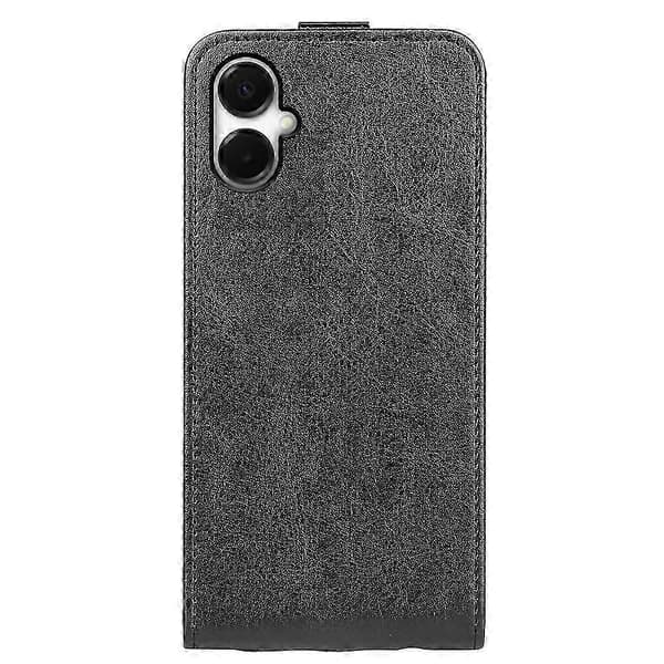 R64 Texture Vertical Flip Leather Phone Case (Black, For Samsung Galaxy A06 5G)