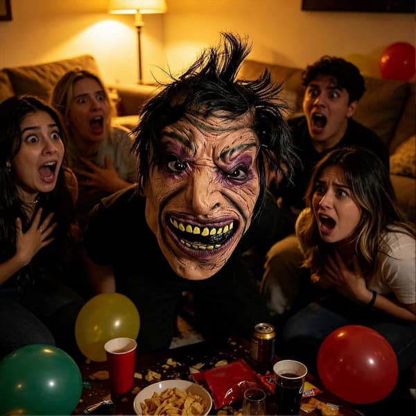 Uhyggelig Latexmaske - Ideel til Spøgelseshus - til Halloween & Temafester A