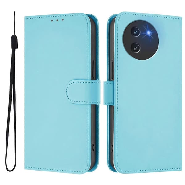 Hudfølelse Ensfarvet Læder Telefoncover med Snor (Til Doogee Note 59 / Note 59 Pro)