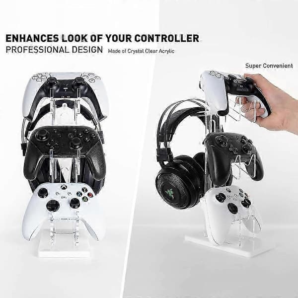 Spilcontrollerholder Krystal Akryl Gamepad Display Stand Beslag Rack til Switch/Kompatible Enheder