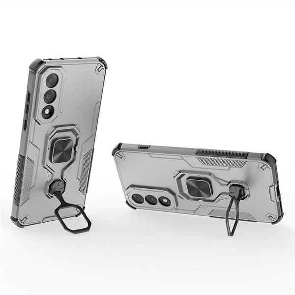 Deksler til OnePlus Nord 5 5G Roterbart Ringstativ PC+TPU Støtsikkert Telefondeksel (Titanium Grey)