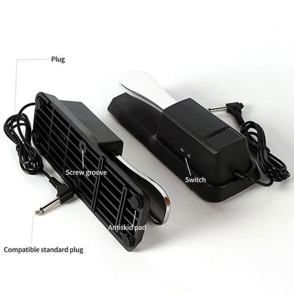 High-quality sustain pedal for electronic keyboards and digital pianos