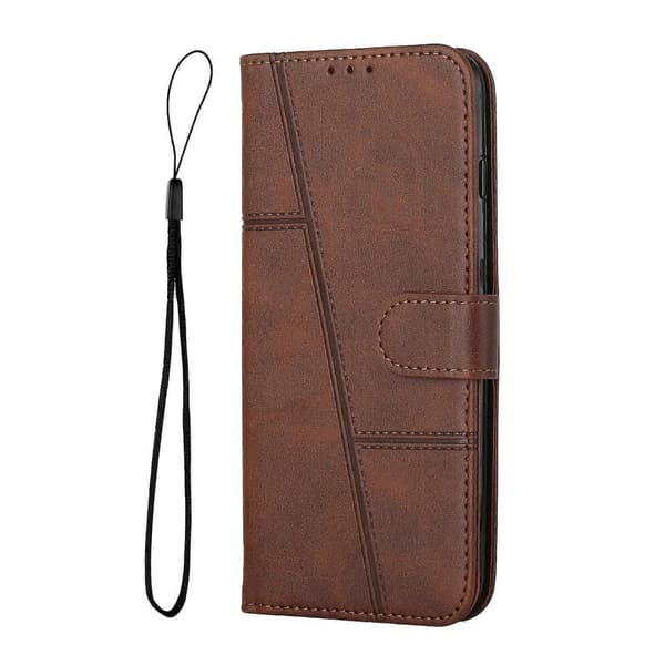 Stitched Leather Case with Buckle and Calf Texture (For iPhone 17 Pro)