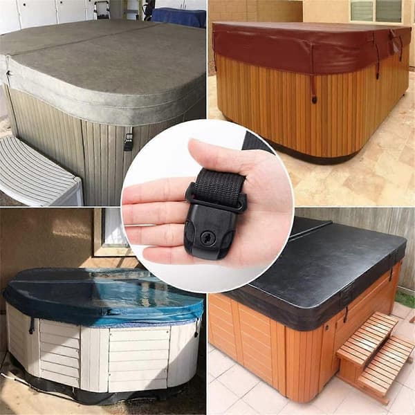 4 sett Spa Boblebad Deksel Klips Lås Erstatningssett Boblebad Deksel Låser Klips Lås for Deksel Stropp