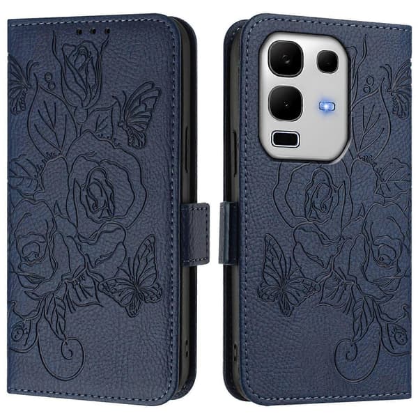 Embossed Rose RFID Anti-theft Leather Phone Case (For Infinix Note 50s)