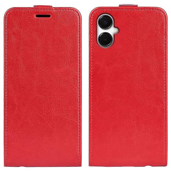 R64 Texture Simple Vertical Flip Leather Phone Case (Red, For Samsung Galaxy A06 5G)