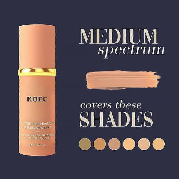 4-in-1 Biomimic Foundation Natural, Medium Spectrum Colour Changing Foundation Full Coverage & Long-Lasting