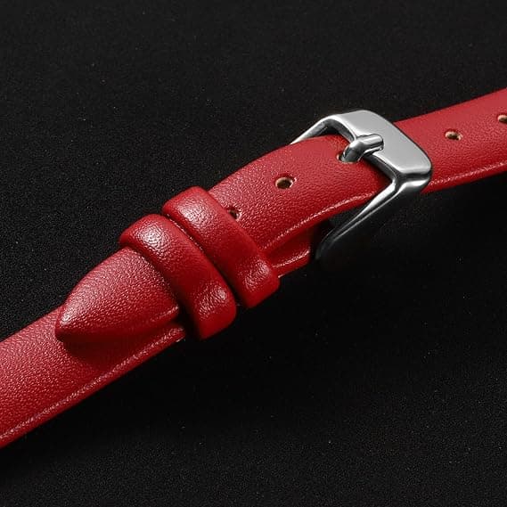 Red Genuine Leather Straps in Multiple Sizes, Flat, Slim and Elegant Unisex Design.