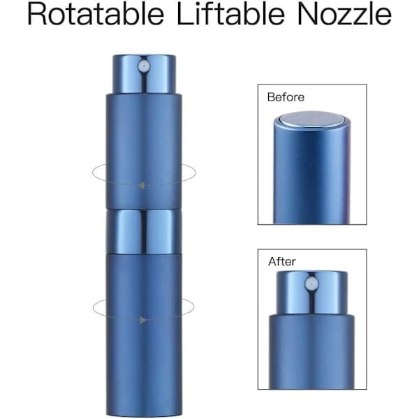 8 ml Refillable Spray Bottle, Perfume Atomizer, Perfume Bottle Refill, Travel Spray (Blue)