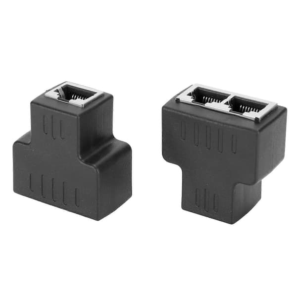 Ethernet-kabeladapter, 1-ind 2-ud, RJ45 hun, LAN-stik, kabelforlænger, splitter_Overraskelsesgave
