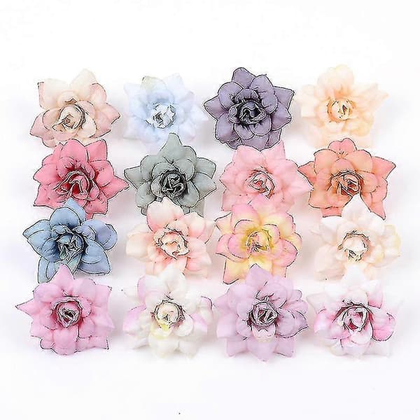 10 stk. kunstig blomst 4,19 cm silkerose blomst lyserød