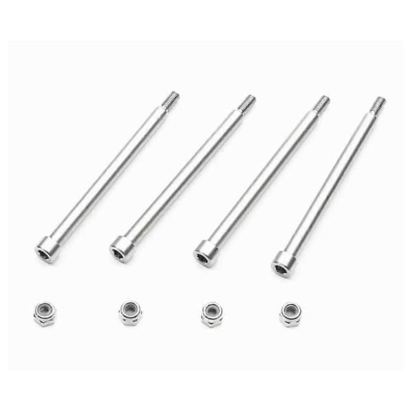 4 kpl terästä 4x56mm kierteitetyt saranatapit A-varsitapit 70510 & M3 mutteri Silver