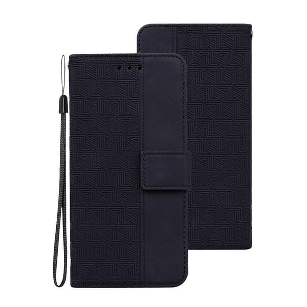 Geometric Embossed Leather Case for Motorola Moto G7 Play EU Version (Black)