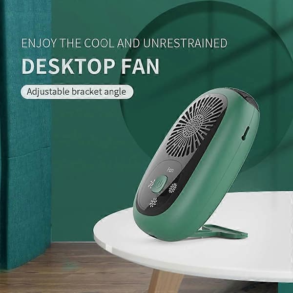 Bladløs hængende halsventilator Mini håndholdt ventilator USB genopladelig ventilator Not Specified Without Negative Ions White
