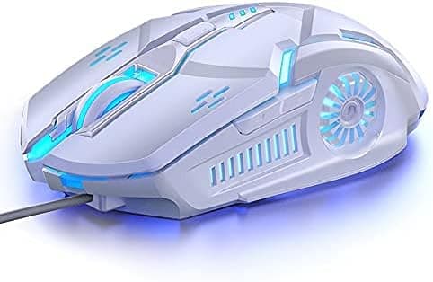 Silver Eagle G5 Silent Wired Mouse Six Buttons Light Game USB Wired Gaming Mouse Office Game Light Mouse (White)