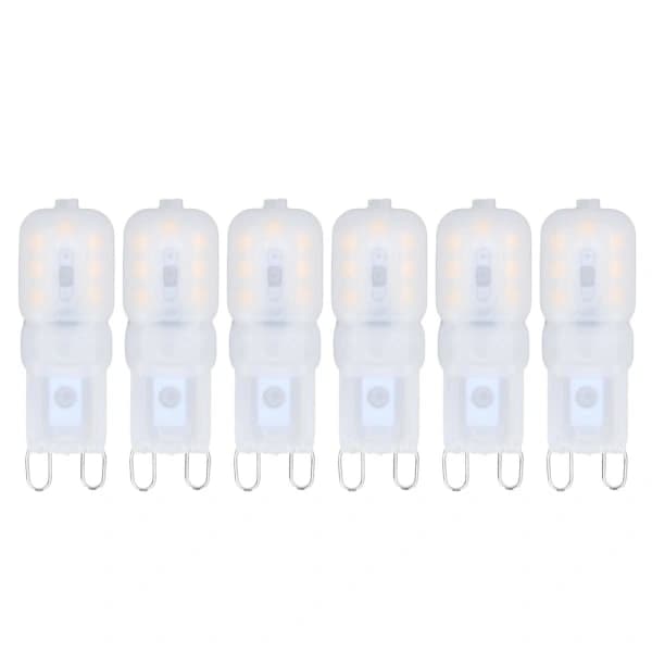 6 G9 LED Bulbs, 3W Dimmable Energy-Saving Ceiling Lights, 360° Warm White Light, 220-240V, 6-Pack