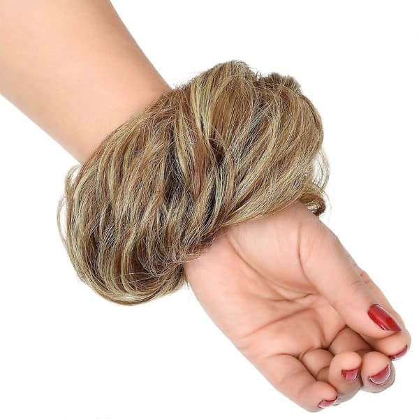 Hårstycken för kvinnor, hårknut, förlängning, uppsatt, lockig, rörig knut, scrunchie