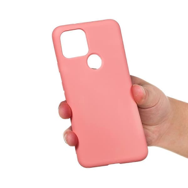 Rent flytende silikon støtsikkert fullt deksel til Google Pixel 5 (rosa)