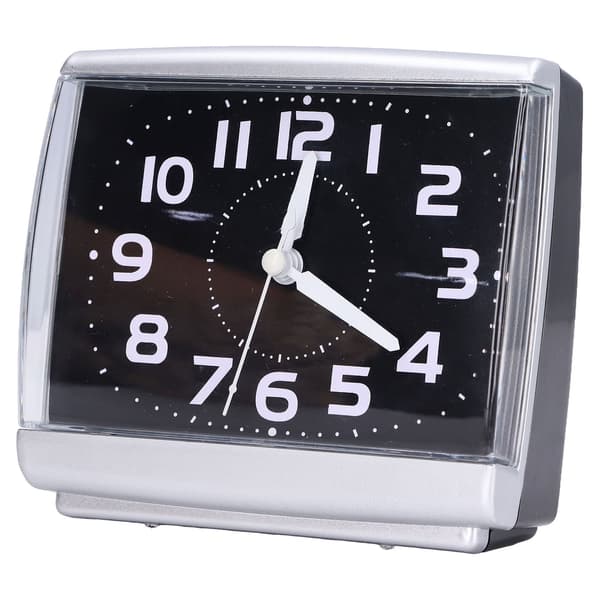 Square Silent Alarm Clock Simple Style Desk Clock Dorm Office Home Decor Black