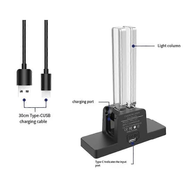 2-i-1 laderstativ dokkingstasjon for LED-indikator NS Joypad-kontroller for Switch-tilbehør Svart Black
