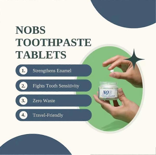Tandkrämstabletter - Nano-hydroxipatit, fluor- och plastfria, miljö- och resevänliga