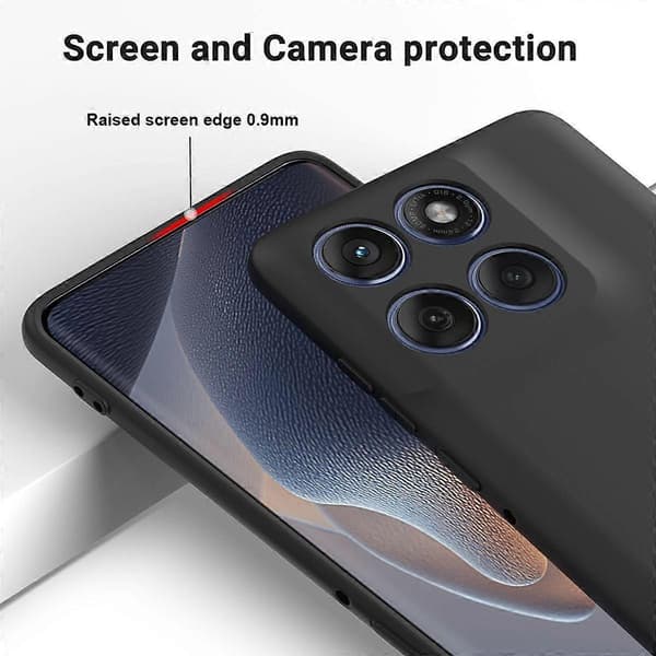 Liquid Silicone Case with Hand Strap for Motorola Edge 60s 5G (Black)