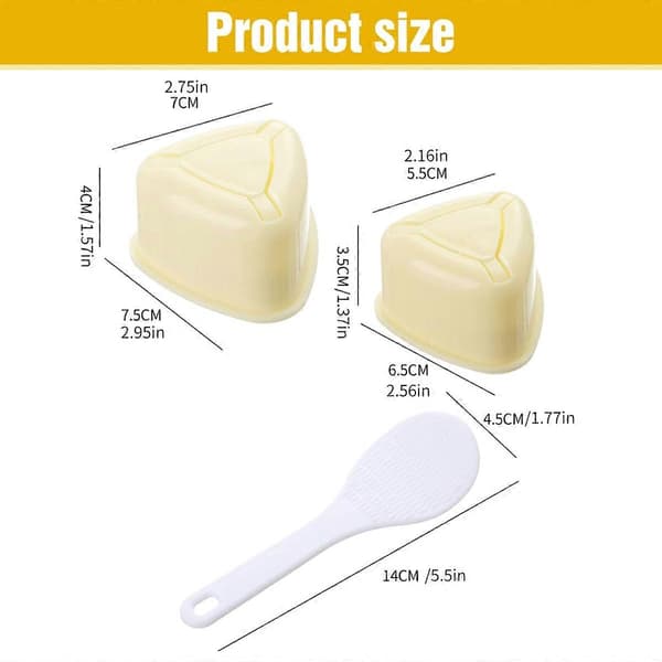 5-pack Onigiri Sushi Maker Formkit, Klassisk Triangel Ris Musubi Form för Barnlunch Bento, Hem DIY