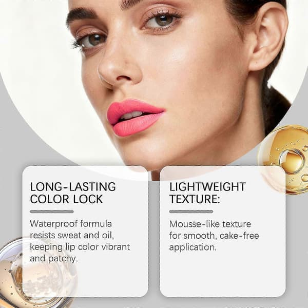 Long-lasting Lipstick, Waterproof and Transfer-proof, Glossy Finish, Lightweight, High Coverage (Reddish Brown)