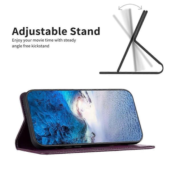 Magnetic Leather Case for iPhone 17 Pro Max (Dark Purple)
