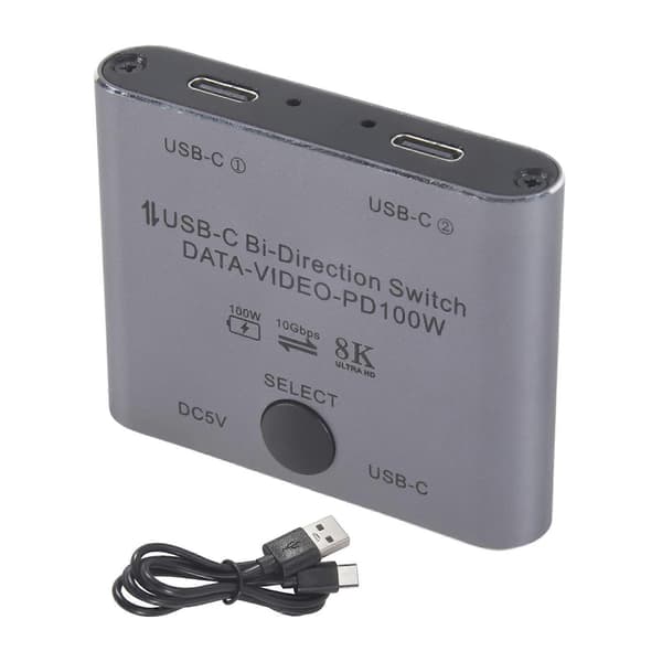 Toveis USB C-svitsj Splitter 8K USB C-svitsjer KVM 8K 60Hz Grå