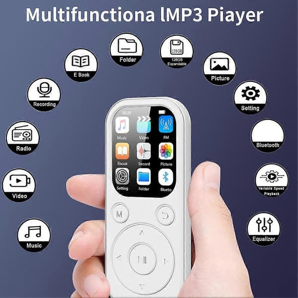 Ny MP3 Bluetooth-spelare utbyggbart minneskort A Svart